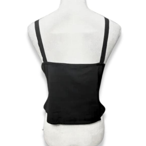 French Connection Halter Neck Top Built In Shelf Bra Sleeveless Black W XL NWT - Picture 5 of 9